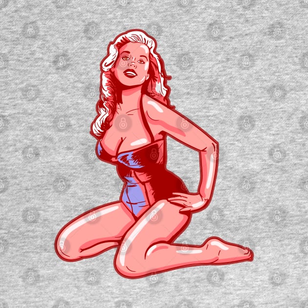 Pink Bombshell pin up girl by silentrob668